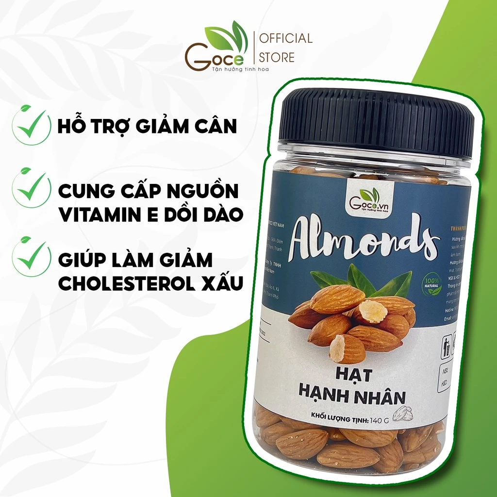 Hộp 140g Hạt hạnh nhân rang Goce