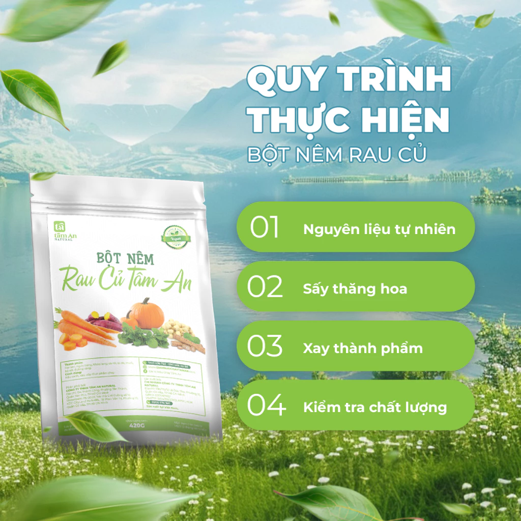 Gói Bột Nêm Rau Củ Thuần Chay VN 420g - Không bột ngọt, đậm đà hương vị món ăn