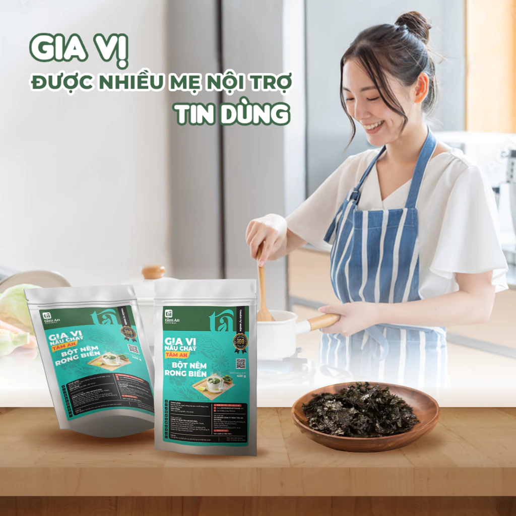 Bột Nêm Rong Biển Thuần Chay VN 420g - Hỗ trợ tốt cho tiêu hóa