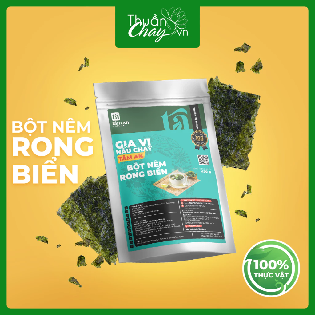 Bột Nêm Rong Biển Thuần Chay VN 420g - Hỗ trợ tốt cho tiêu hóa