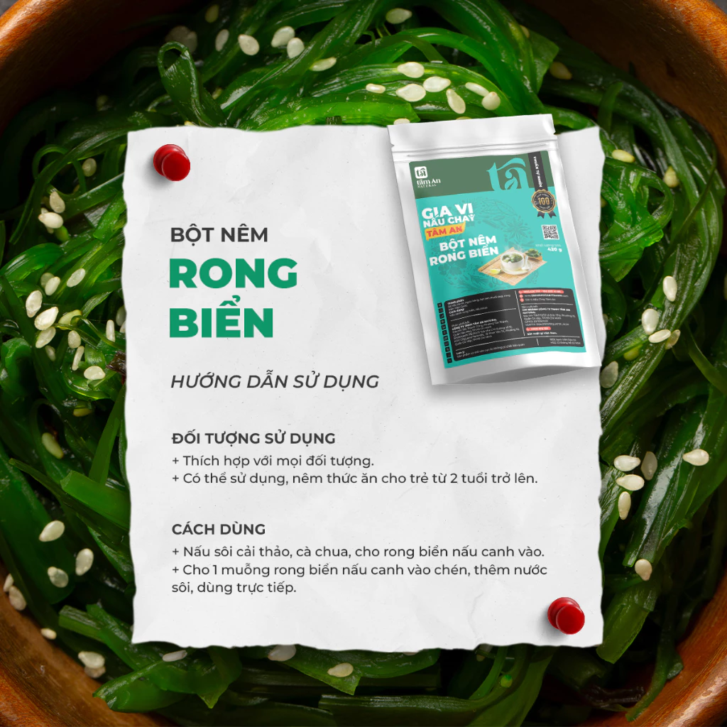 Bột Nêm Rong Biển Thuần Chay VN 420g - Hỗ trợ tốt cho tiêu hóa