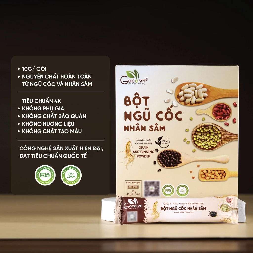 Hộp 150g Bột ngũ cốc nhân sâm Goce (15 gói x 10g)