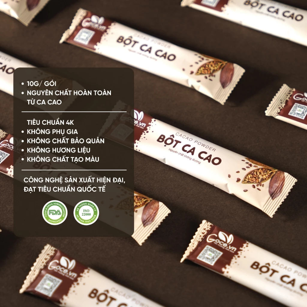 Hộp 150g Bột ca cao nguyên chất Goce (15 gói x 10g)