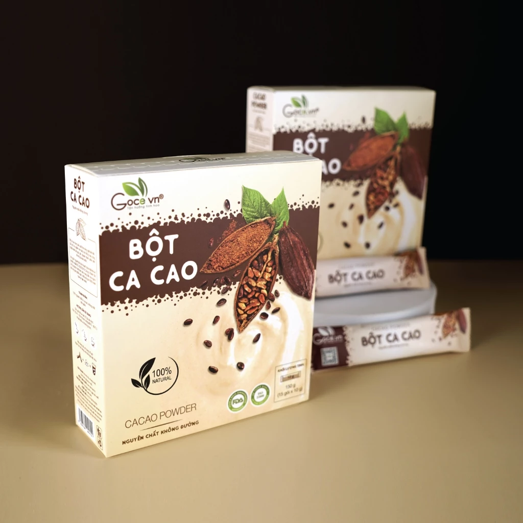 Hộp 150g Bột ca cao nguyên chất Goce (15 gói x 10g)