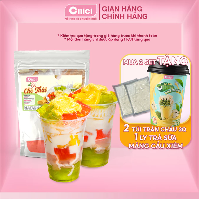 Set chè thái 7 loại topping ONICI nguyên liệu nấu 10 - 12 ly