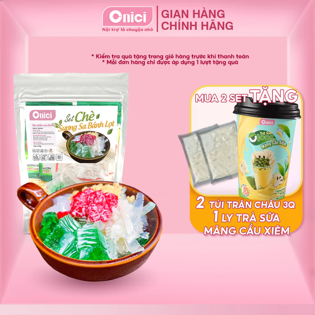 Set nguyên liệu chè sương sa bánh lọt Onici