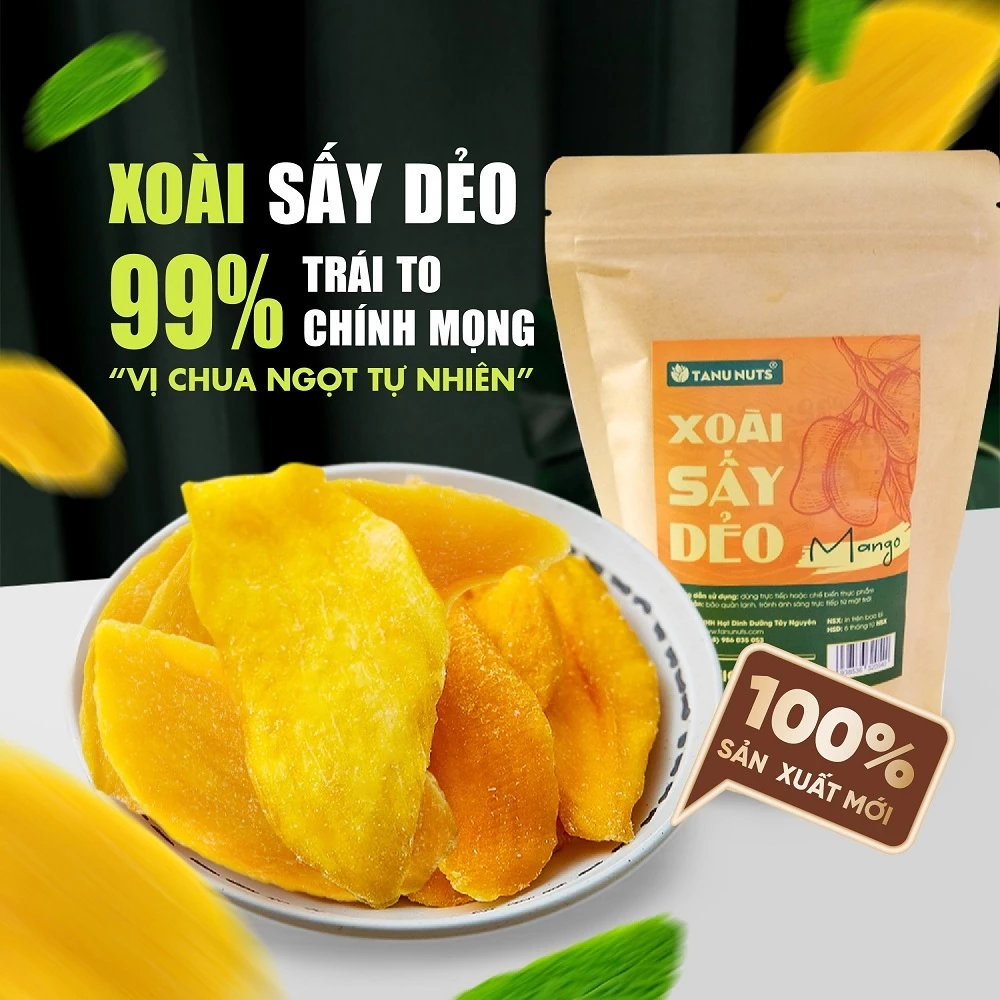 Xoài sấy dẻo TANU NUTS tốt cho người ăn kiêng, bà bầu.