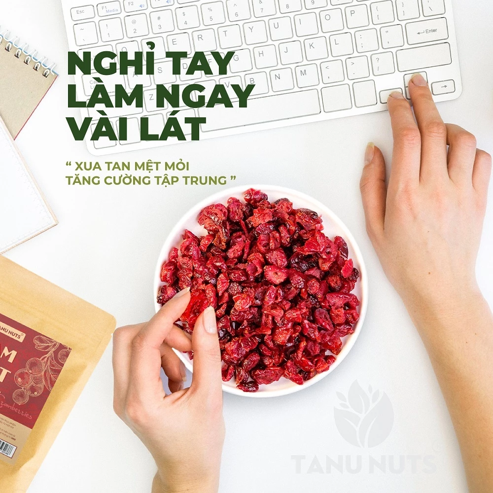 Nam việt quất sấy khô TANU NUTS tốt cho người ăn kiêng, mẹ bầu.