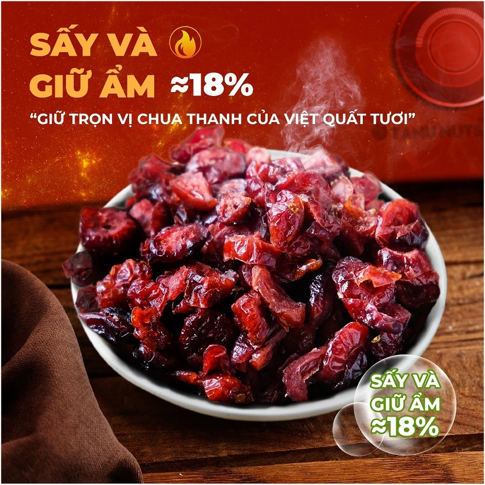 Nam việt quất sấy khô TANU NUTS tốt cho người ăn kiêng, mẹ bầu.