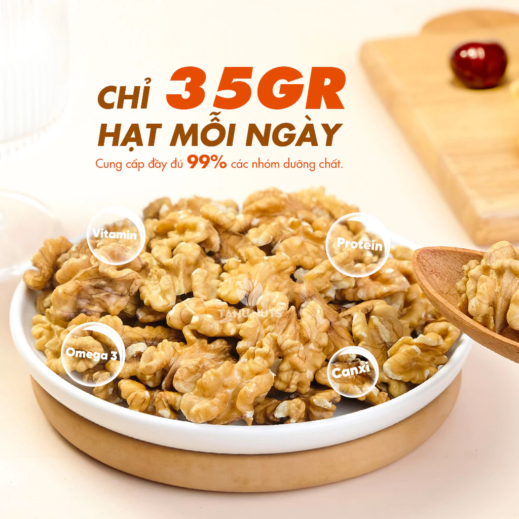 Nhân óc chó vàng tách vỏ Chile TANU NUTS dinh dưỡng cho bà bầu, ăn kiêng, giảm cân