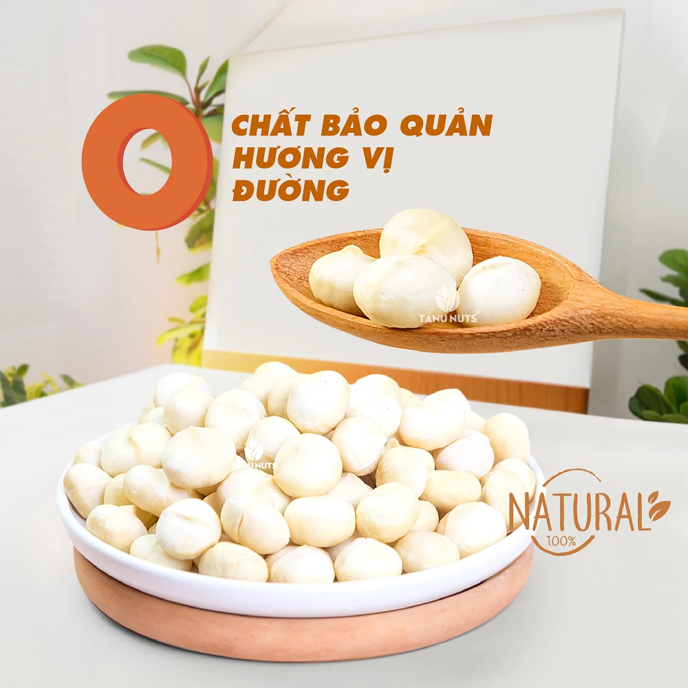 Nhân macca tách vỏ Tây Nguyên rang sấy TANU NUTS dinh dưỡng cho bà bầu, ăn kiêng, giảm cân