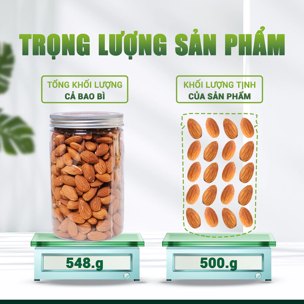 Hạt hạnh nhân rang sấy chín TANU NUTS dinh dưỡng cho bà bầu, ăn kiêng, giảm cân
