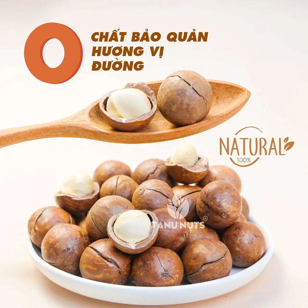 Hạt macca nứt vỏ Tây Nguyên đã rang sấy TANU NUTS dinh dưỡng cho bà bầu, ăn kiêng, giảm cân