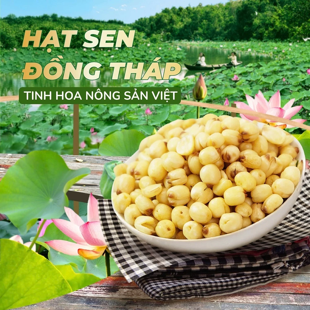 Hạt sen sấy giòn ăn liền TANU NUTS hũ 220g healthy cho văn phòng, ăn kiêng, giảm cân