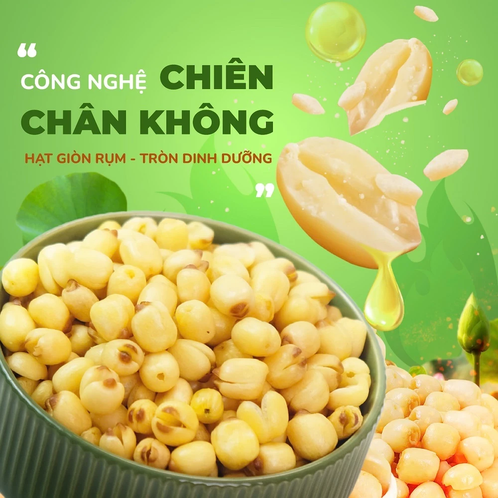 Hạt sen sấy giòn ăn liền TANU NUTS hũ 220g healthy cho văn phòng, ăn kiêng, giảm cân
