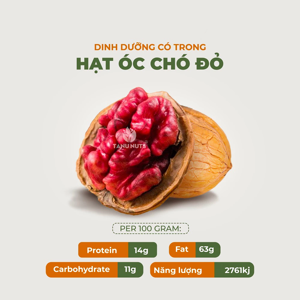Nhân óc chó đỏ tách vỏ Mỹ TANU NUTS dinh dưỡng cho bà bầu, ăn kiêng, giảm cân