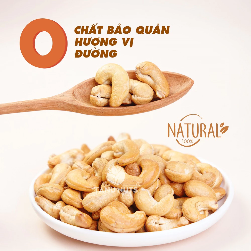 Nhân hạt điều tách vỏ rang muối TANU NUTS, hạt ngũ cốc dinh dưỡng