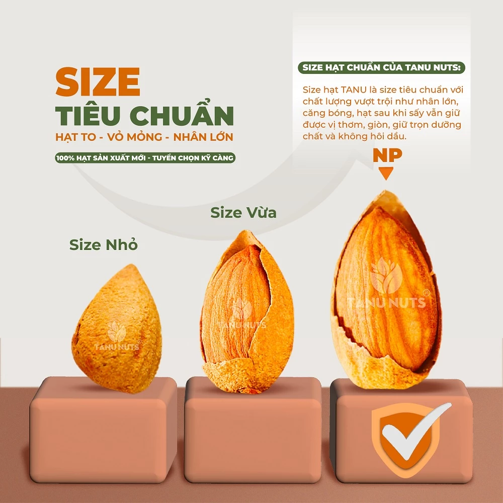 Hạnh nhân rang bơ Úc vỏ mỏng TANU NUTS, hạnh nhân mật ong