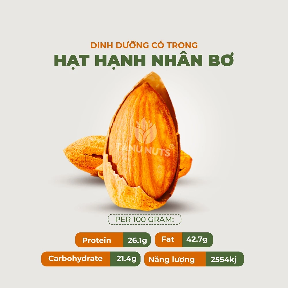 Hạnh nhân rang bơ Úc vỏ mỏng TANU NUTS, hạnh nhân mật ong