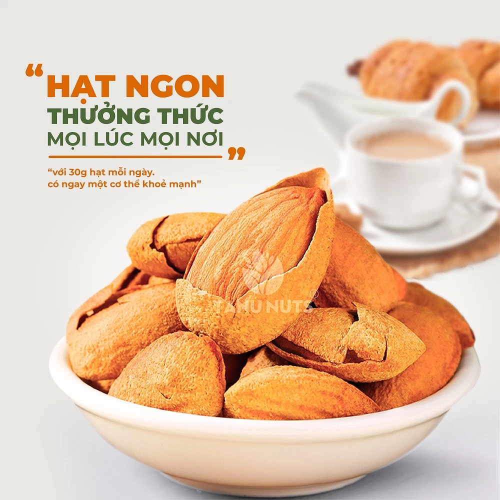 Hạnh nhân rang bơ Úc vỏ mỏng TANU NUTS, hạnh nhân mật ong