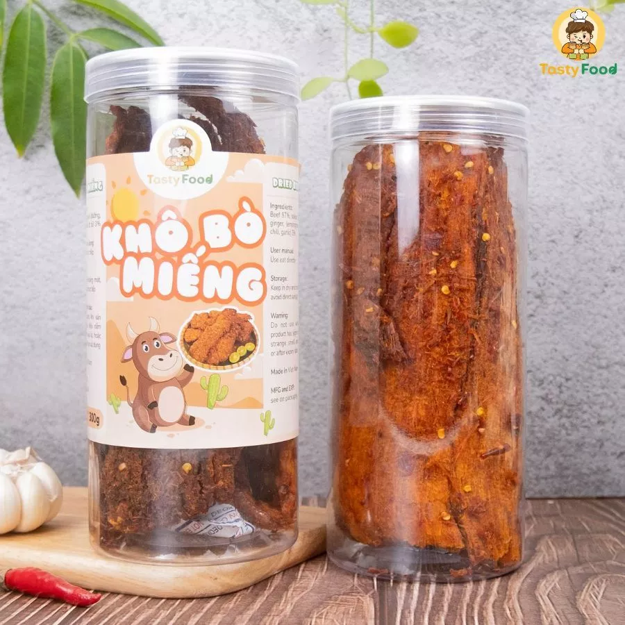 Khô Bò Miếng Mềm Tasty Food Hũ 300G