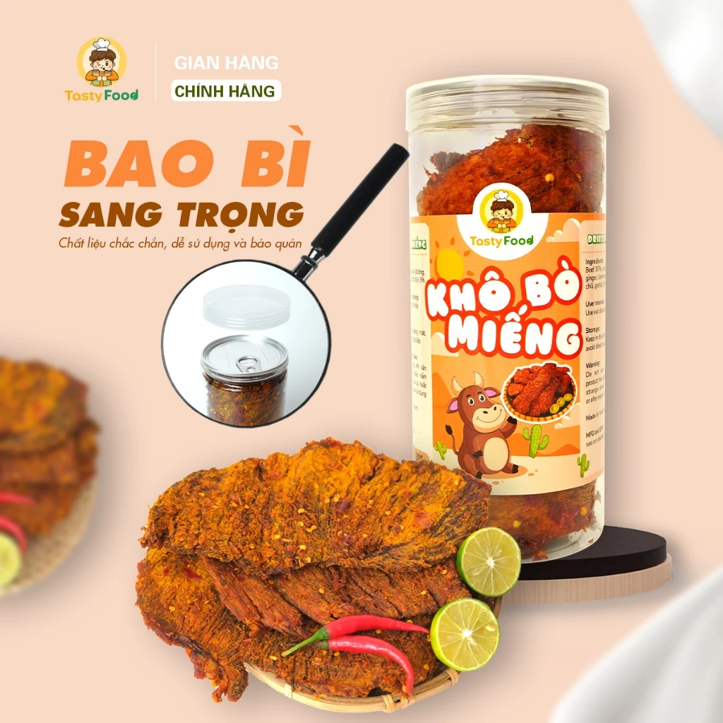 Khô Bò Miếng Mềm Tasty Food Hũ 300G