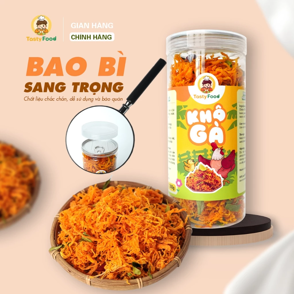Khô Gà Lá Chanh Tasty Food Hũ 300G