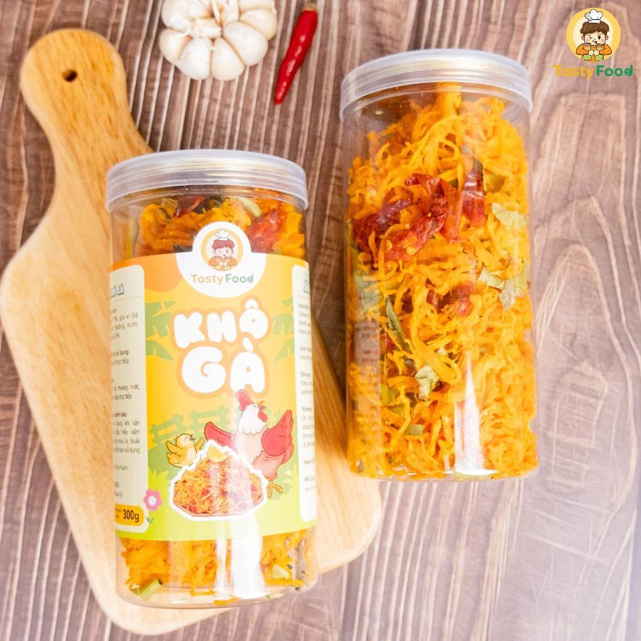 Khô Gà Lá Chanh Tasty Food Hũ 300G