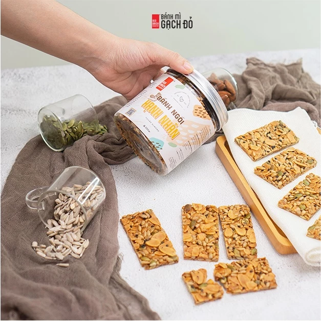 Bánh Ngói Hạnh Nhân Gạch Đỏ 250g, Không Tinh Bột, 100% Từ hạt, Chuẩn Keto