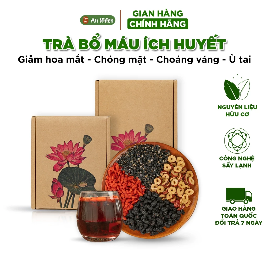 Trà bổ máu ích huyết An Nhiên , mộc Trà Sinh Huyết, trà bổ huyết, bồi bổ cơ thể, Nguyên liệu hữu cơ, Sấy lạnh