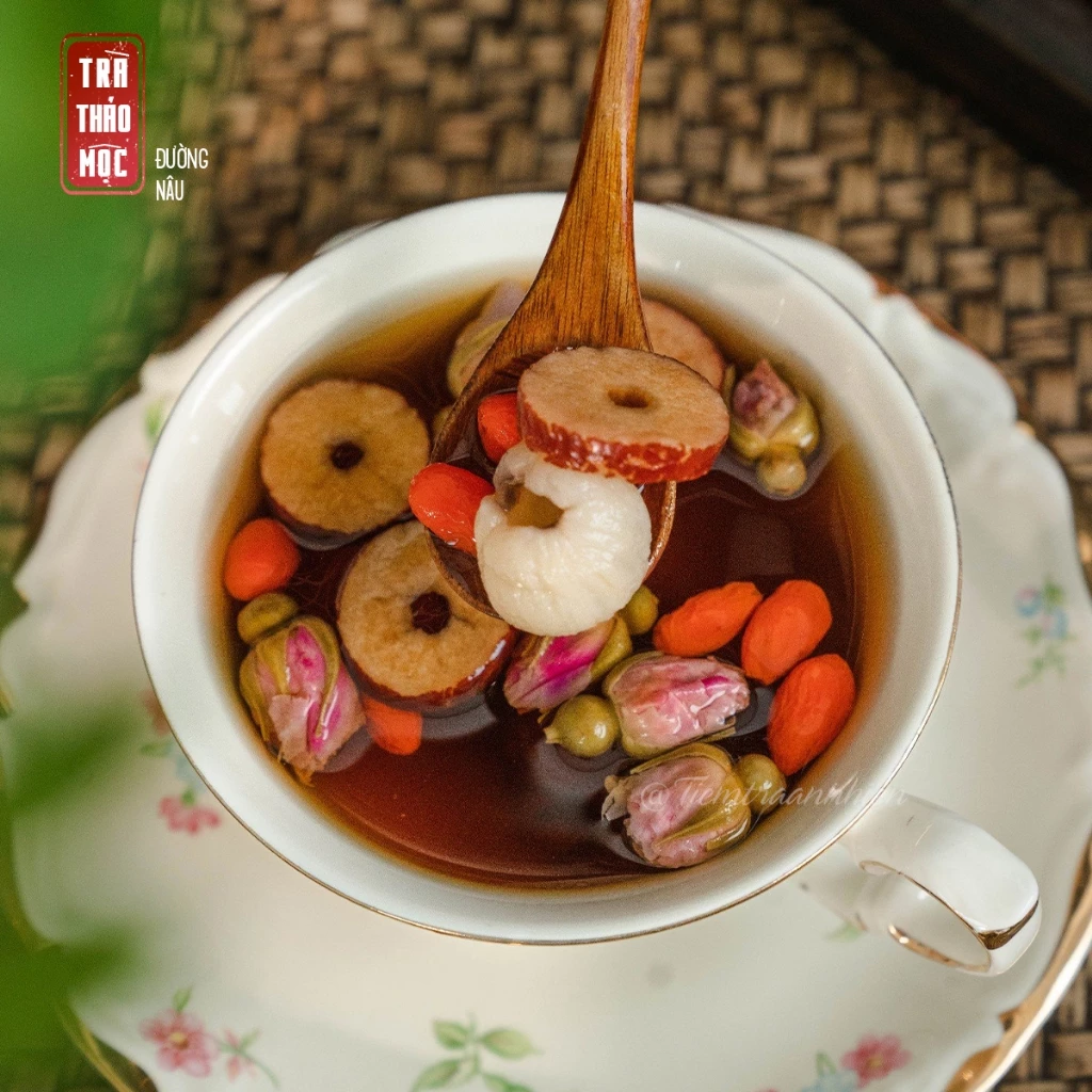 Trà Gừng Đường Nâu Thảo Mộc An Nhiên giảm đau bụng kinh,ấm tử cung, bổ máu, giữ ấm cơ thể