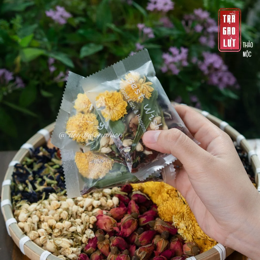 Trà Gạo Lứt Thảo Mộc An Nhiên mix 8 vị thảo mộc thải độc gan, thanh lọc cơ thể, dưỡng da