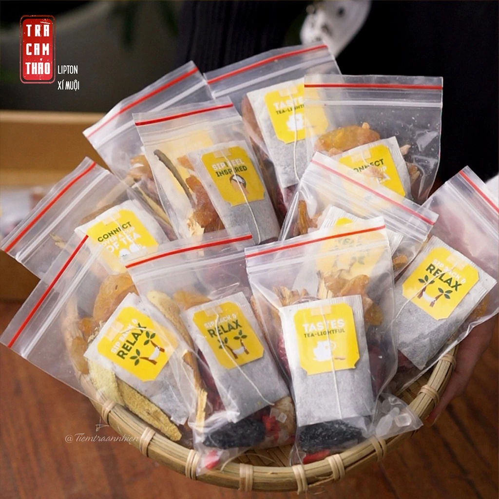 Trà Lipton xí muội thảo mộc An Nhiên giải khát, set trà pha sẵn kèm công thức
