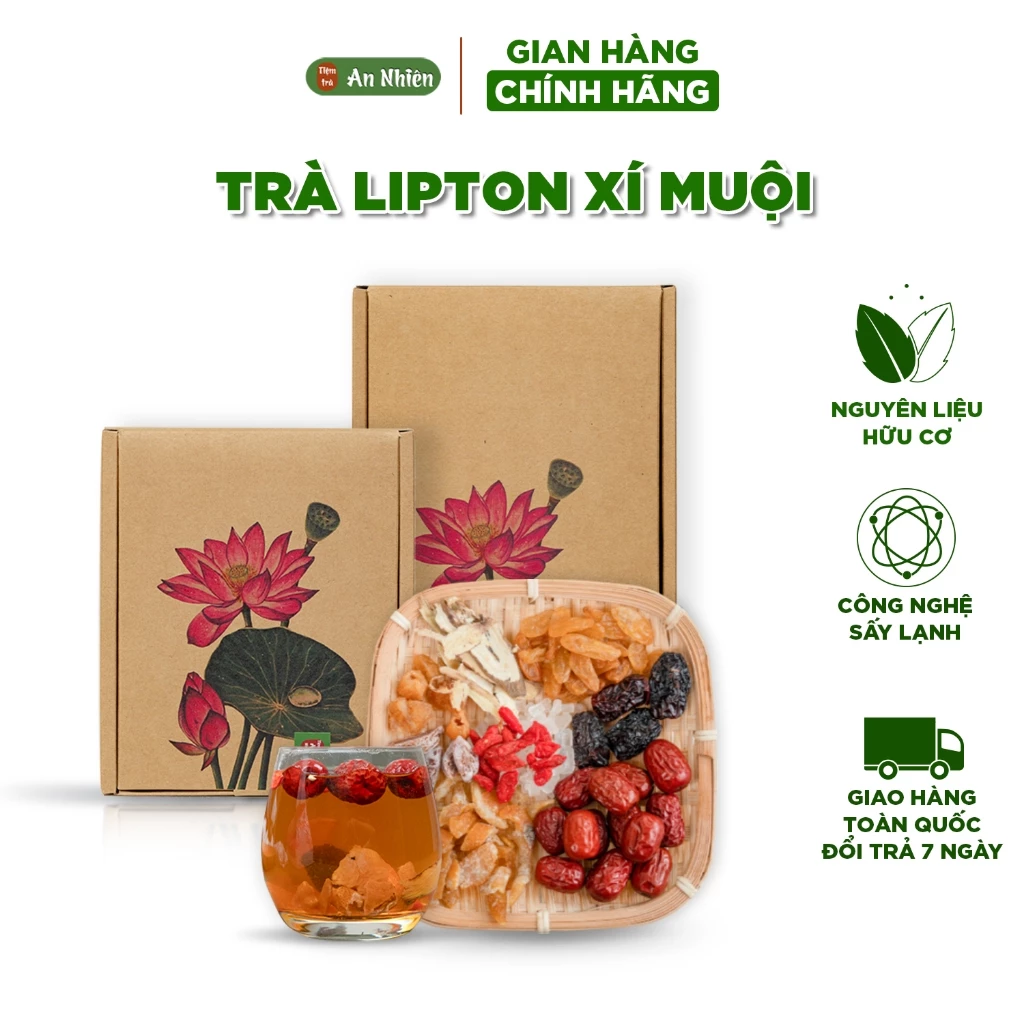 Trà Lipton xí muội thảo mộc An Nhiên giải khát, set trà pha sẵn kèm công thức