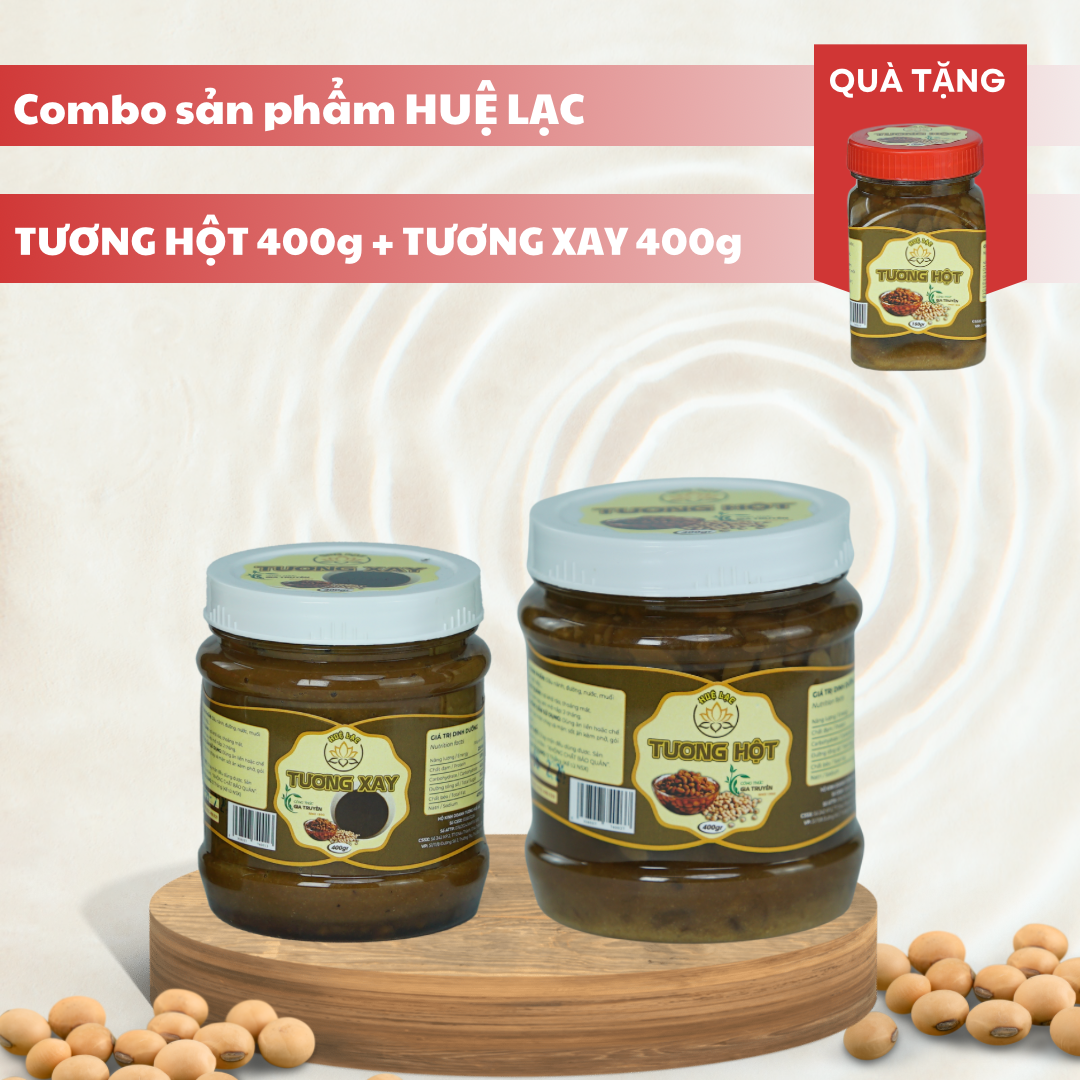 Combo Tương Hột 400gr, Tương Xay 400gr Huệ Lạc